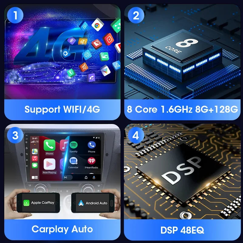 Android 12 Universal Car Radio for Nissan Kia Honda Toyota VW Multimedia Video Player 2Din Carplay GPS Navigaion 9/10" Head Unit