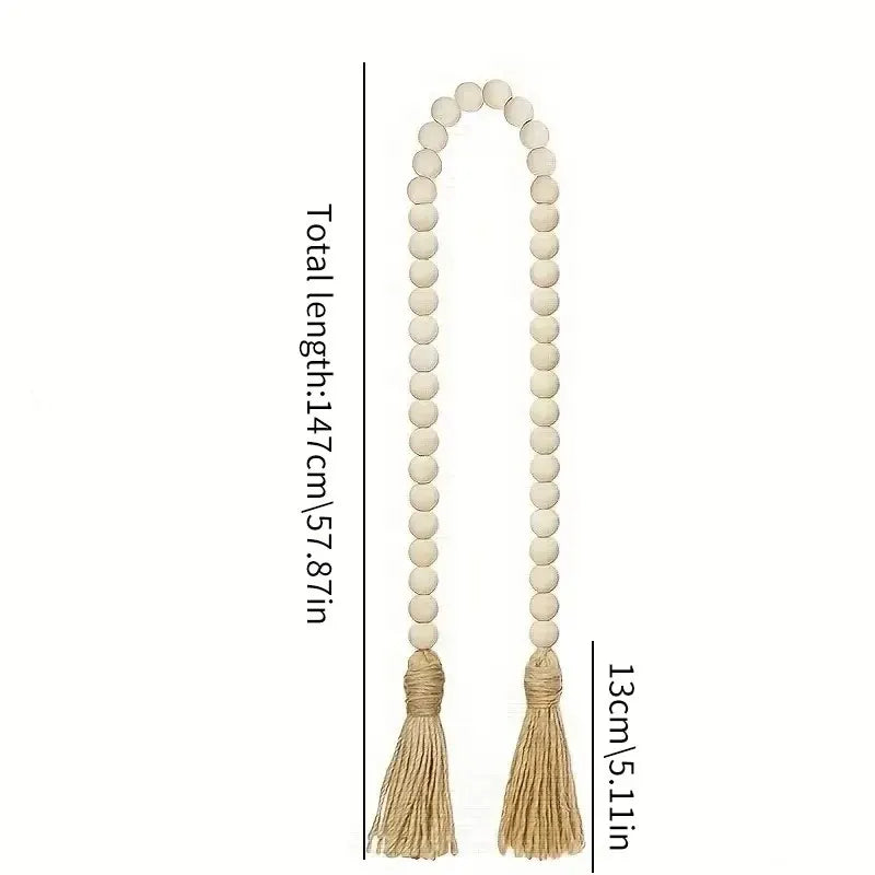 Decorative Bead Twine Tassel Strand, Log Colour Boho Decorative Wall Decor, Home Decor Craft Ornament, Gothic Style, for Prayer
