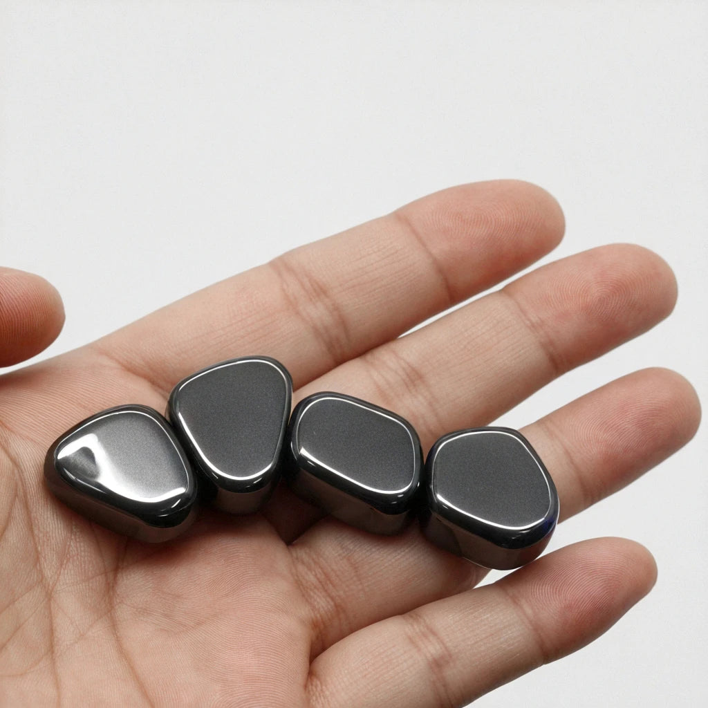 Polished Black Lodestone Magnetite Multi-functional Magnetic Block Relieve Stress Entertainment Magnetic therapy Fridge Magnets