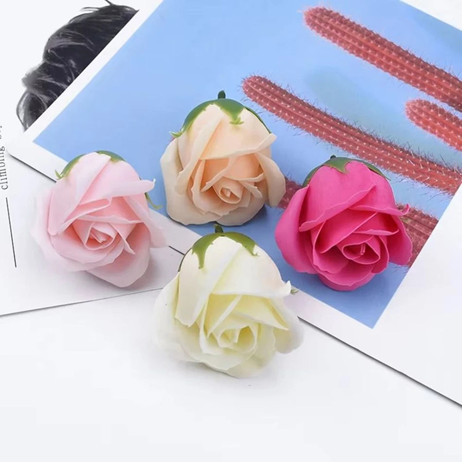 Soap Rose Flower Wedding Wall Home Garden Garland Decor Holiday Party festival Diy Gift box Bride bouquet Wrist Flower Ornaments