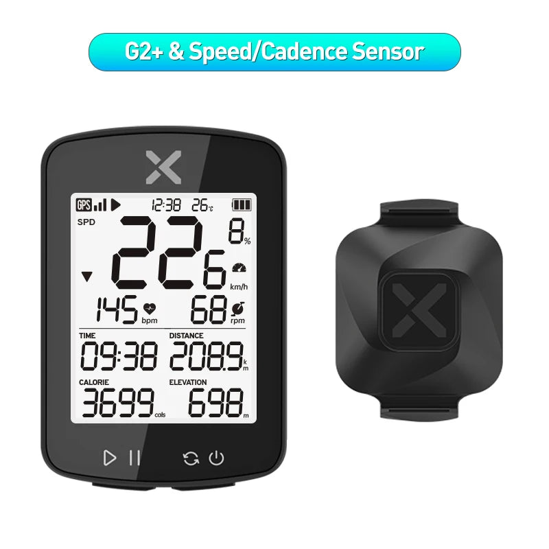 XOSS G2 GPS Bike Computer Wireless Cycling Speedometer Road Bike MTB USB C IPX7 Waterproof Bluetooth Bicycle Computer Odometer