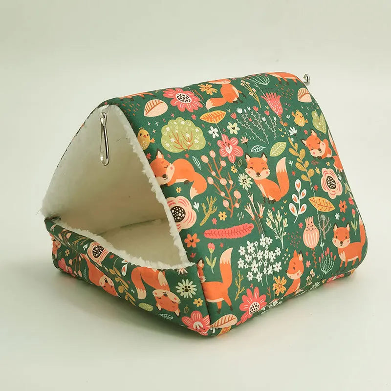 Cute Cartoon Winter Rabbit Squirrel Mini Cage Guinea Pig Nest Small Animal Mice Rat Pet Sleeping Bed Hamster House Warm Soft Mat