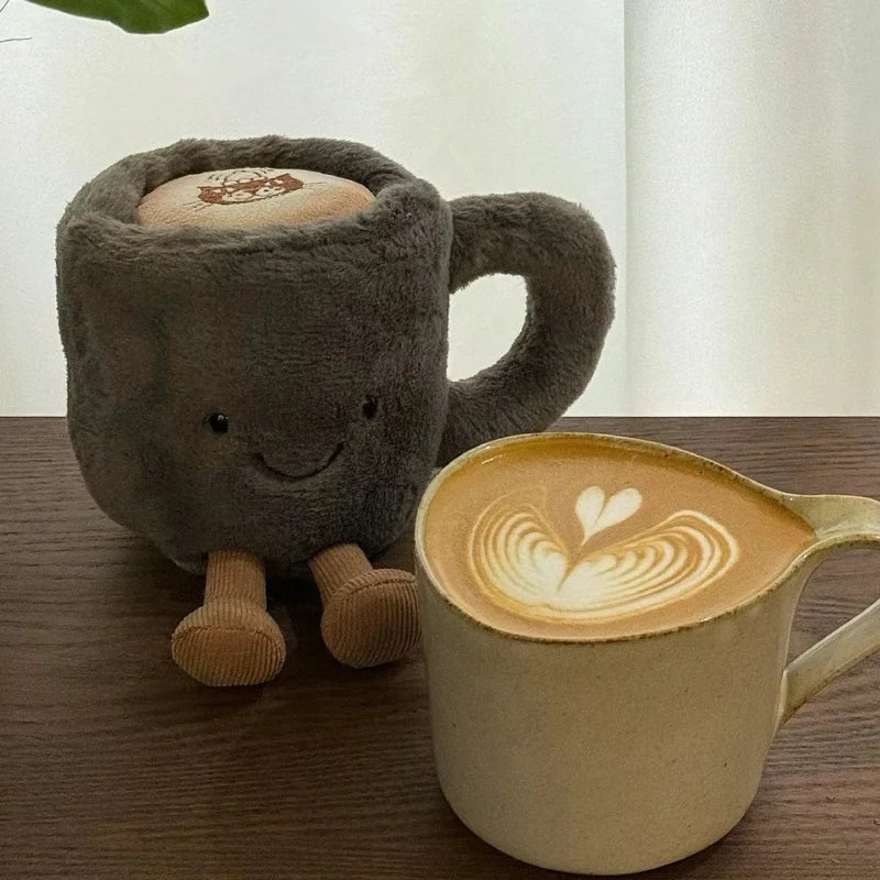 Jelly Cat Plush Fun Coffee Cup Cute Plush Toy Soothing Sleep Plush Doll Trendy Gift Plush Doll Cute Backpack Plush Pendant