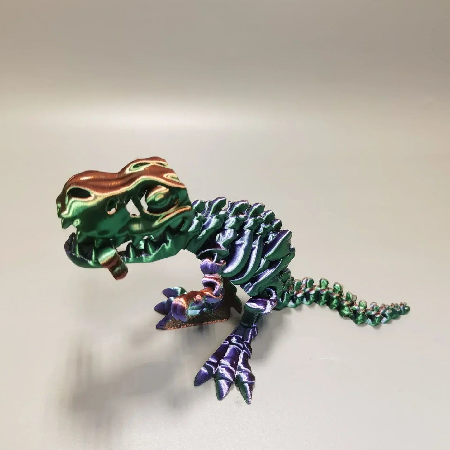 10Pcs Tyrannosaurus Rex Fossil Dragon 3D Printing Skull Dragon Movable Joint Decoration Toy Can Stand Big-mouth Dinosaur Model