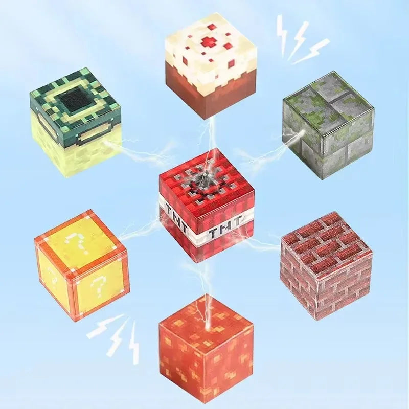 Magnetic Building Blocks Stacking Construction Set STEM Sensory Toys for Mine World Kids Boys Girls Ages 3+ DIY Magnet Cube Gift