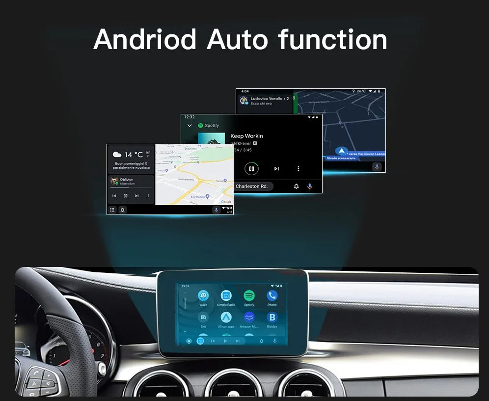 AUTOABC Wireless CarPlay Android Auto  for Mercedes Benz A B C E Class GLA CLA CLE  W205 W176 C117 W246 W167 NTG5.0 Mirror Link