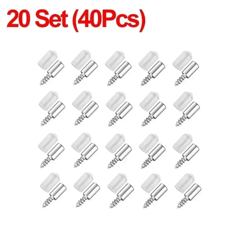 20/30/50 Set Studs and Screws Anti-slip Thread Screw Stainless Steel Screws Wardrobe Spacer Bracket Shelf Support Pin Fasteners