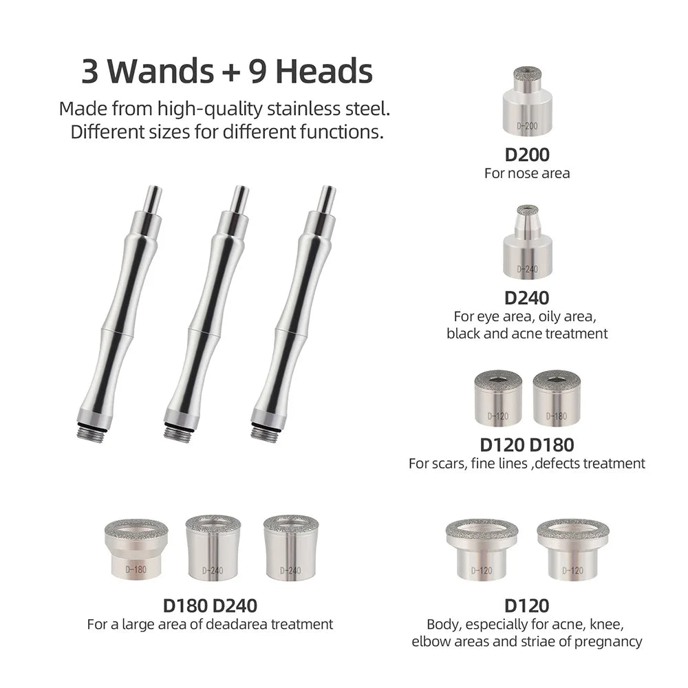 Home Use Facial Diamond Microdermabrasion Machine Face Peeling Beauty Machine Skin Exfoliation Pore Deep Cleaning SPA Skin Care