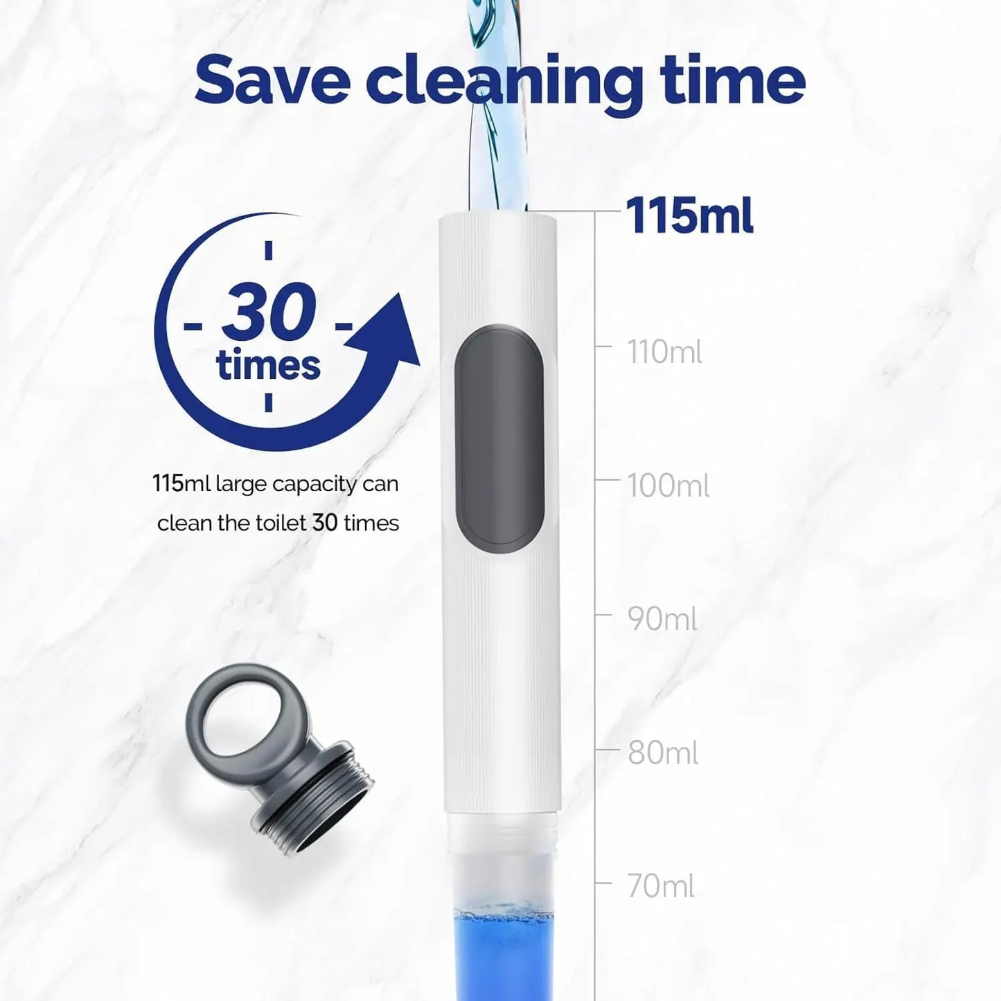 Toilet Bowl Brush Holder Set: Silicone Toilet Brush with Refillable Handle Dispenser Bathroom Scrubber Rv Cleaner Toilet Brush