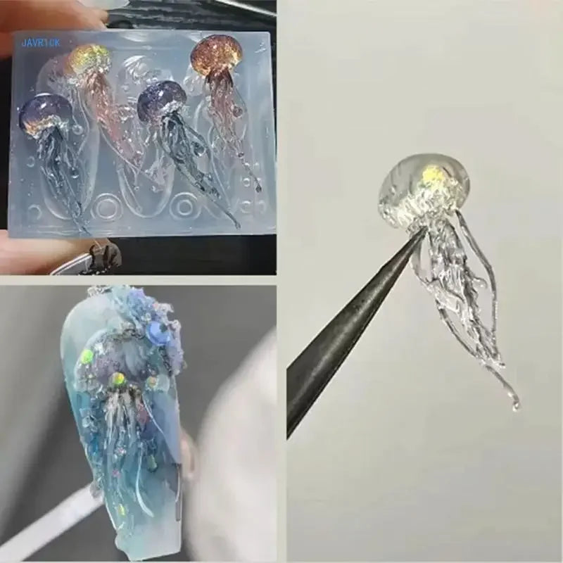 Creative Jellyfish Art Moulds Silicone Dropper Mold Decoration Molds Unique Manicures Moulds Silicone Material