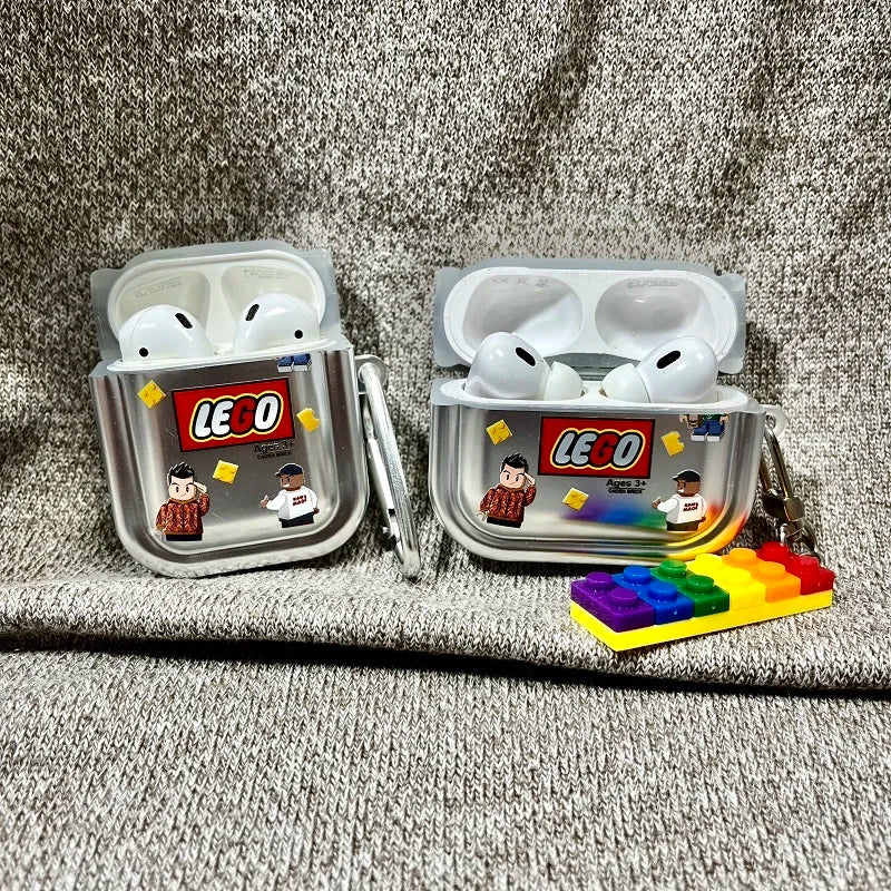 Plating Building Block Airpods4 Protective Cover Airpodspro2 Protective Case Airpods3 Apple Headphone Airpods2 Protective Case