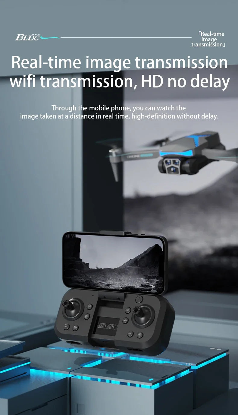 Hot Drone AE7 Pro Brushless Professional 8K HD Camera WIFI FPV Obstacle Avoidance Optical Flow RC Foldable Quadcopter Toys