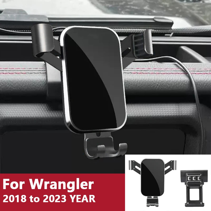 For Car Cell Phone Holder Air Vent Mount GPS Gravity Navigation Accessories for Jeep Wrangler 2018 to 2023 YEAR
