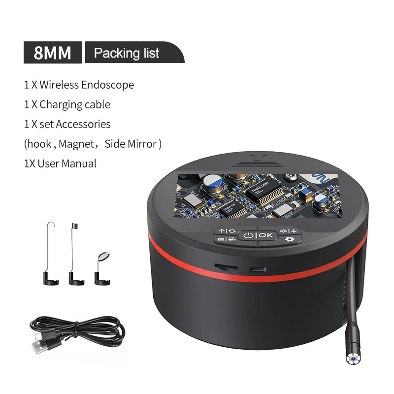 Industrial Endoscope Camera 1080P 4.3 "Single Dual Lens HD1080P Car Inspection Borescope Supports Photo Snap and Video Recording