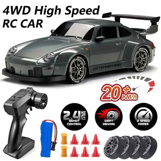 New 4WD Remote Control Drift Car Full Size 1:24 Mini Remote Control Racing Car Model 2.4G Radio High Speed RC Car Boy Toy Gift