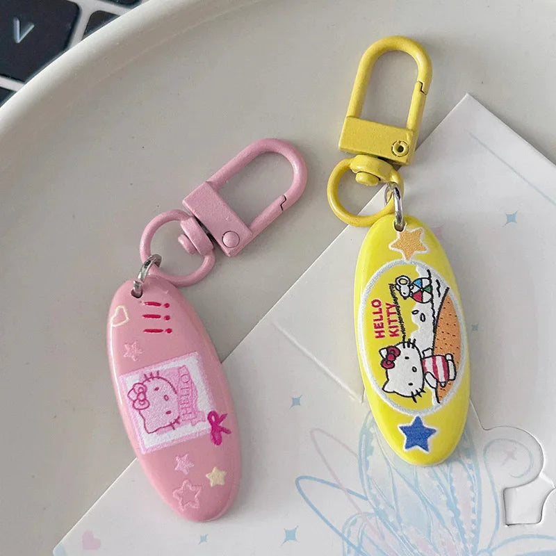 Kawaii Hello Kittys Keychain Anime Kt Cartoon Cute Key Ring Sweet Girls Bag Pendant Charms Car Accessorie DIY Jewelry Gifts Toys