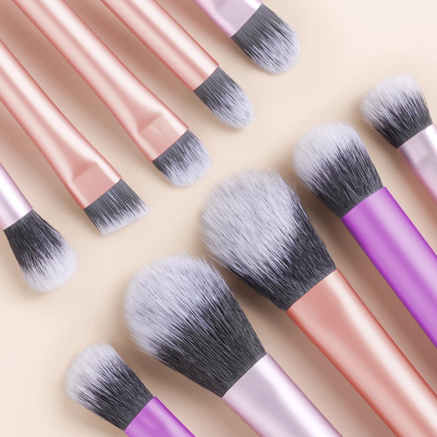 10 professional makeup brush set, portable small long tube, multi-functional face and eye makeup tools, daily makeup