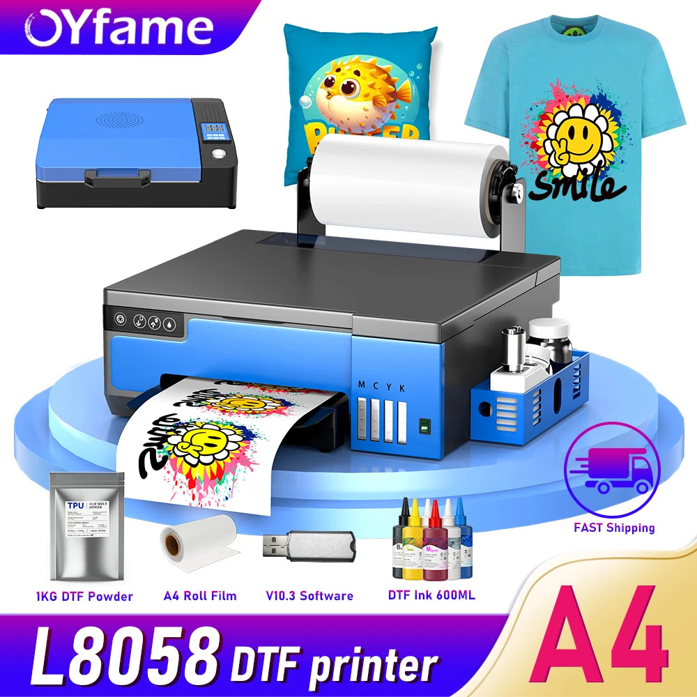 OYfame A4 DTF Printer For Epson XP600 DTF Printing Machine impresora de dtf A4 DTF Transfer Printer With White Ink mixing