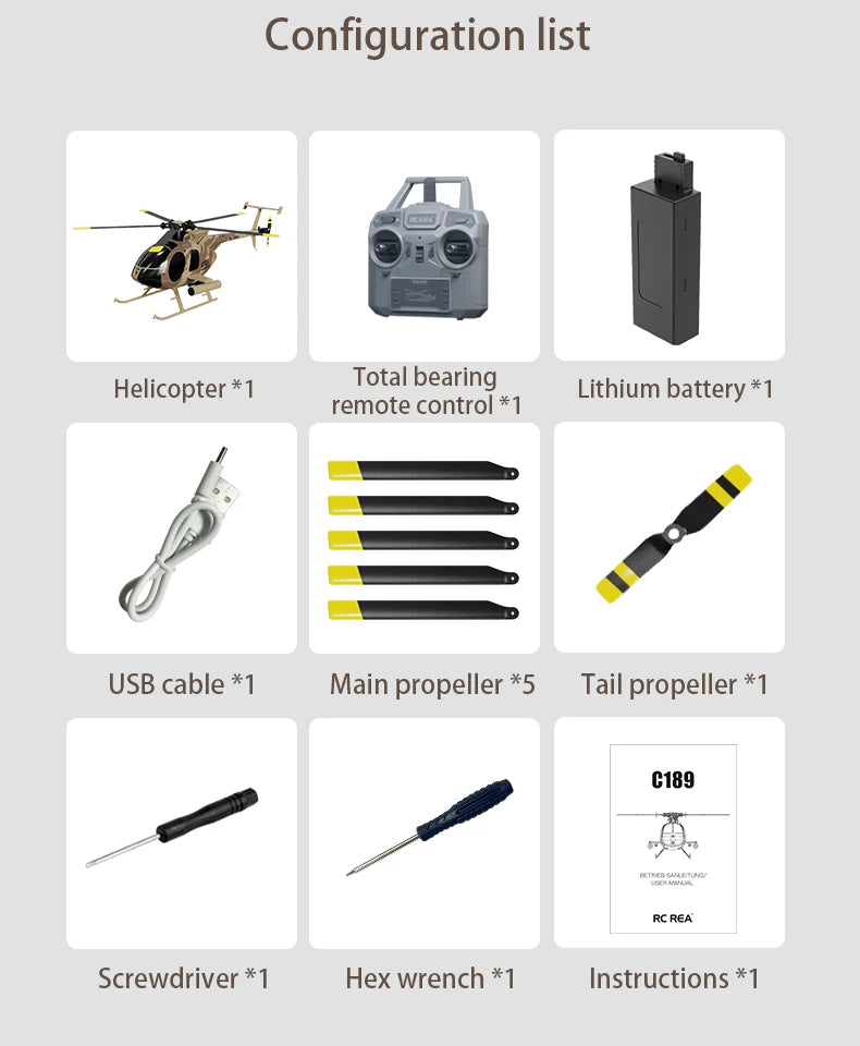 1:28 C189 RC Helicopter MD500 Brushless Dual-motor Remote Control Model 6-Axis Gyro Aircraft Toy One-click Takeoff/landing