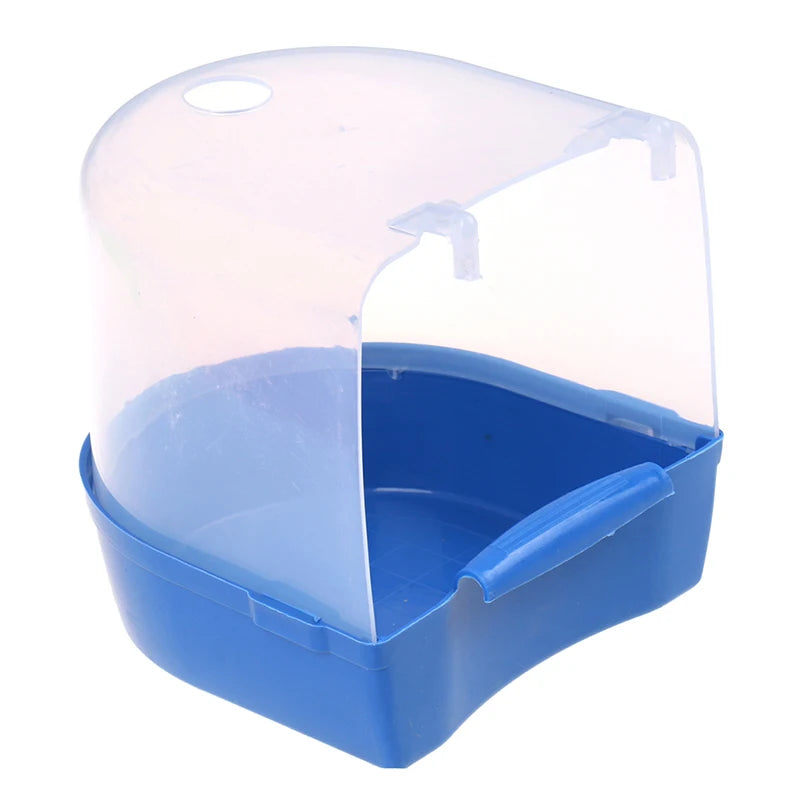 Plastic Bird Water Bath Box Bathtub Parrot For Parakeet Hanging Bowl