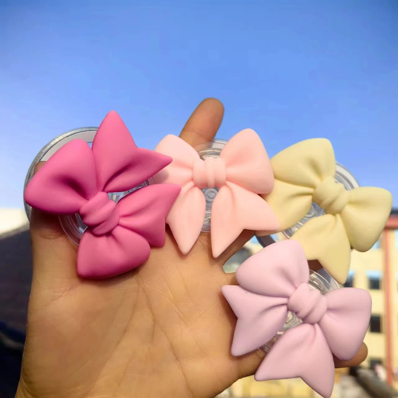 Macaron Color Bow-knot Smart Tok Magnetic Holder For Magsafe Universal Phone Holder Bracket GripTok Stand Socket Lazy Bracket