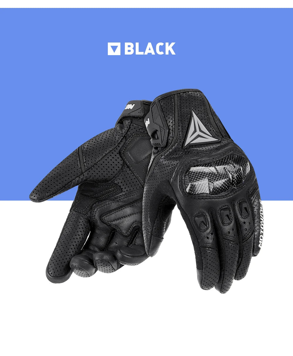 Motorcycle Racing Gloves Men Leather Gloves Summer Breathable Motorbike Guantes Moto Motocross Cycling Gloves Protective