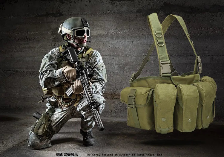 Tactical Vest MOLLE CS Training Equipment Hunting Chest Vest Security Quick Release AK Belly Pocket Vest Hunting Equipment