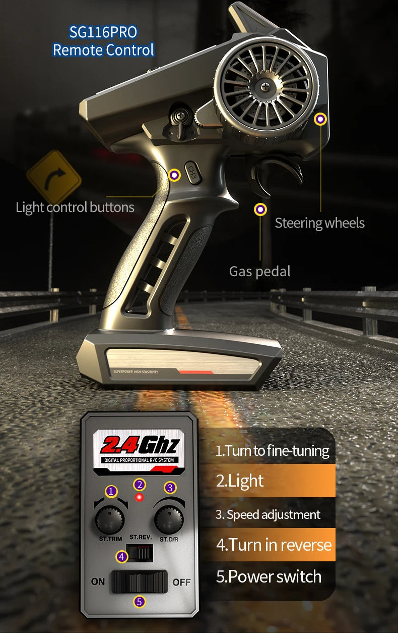 2.4G Remote Control Car 4WD Professional Racing Car SG116PRO/MAX Remote Control Car Brushless High Speed 80KM/H Off-road Drift