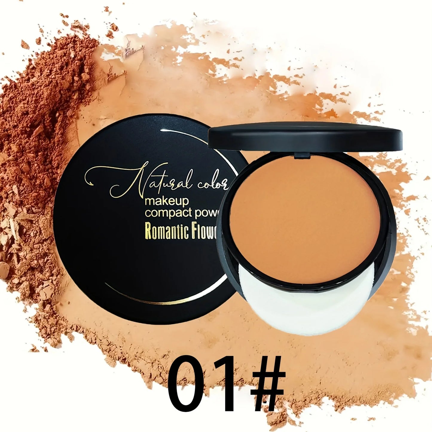 3 color bronzer, sculpting matte powder, waterproof, full coverage, press-on powder, natural color, with puff