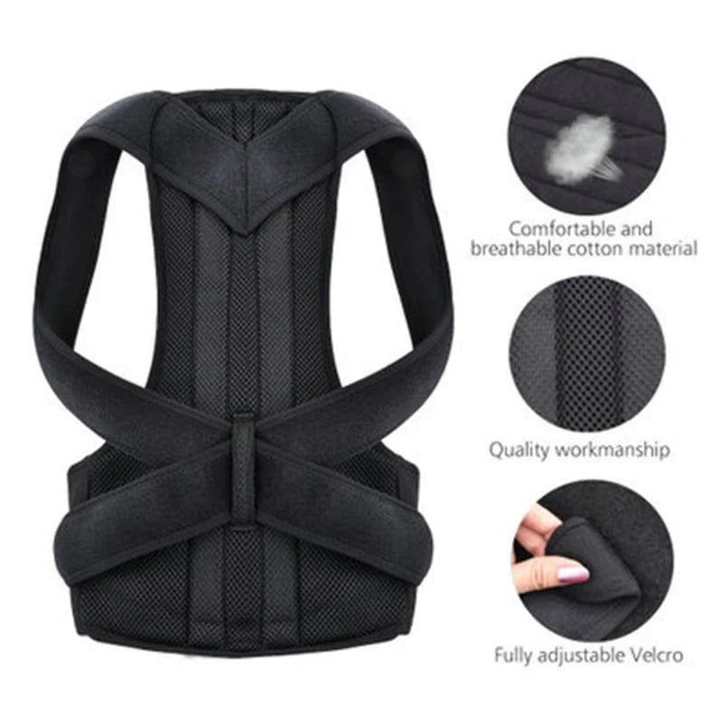 YBFDO Men Adjustable Back Belt Body Shaper Posture Corrector Shoulder Lumbar Brace Spine Support Adult Posture Correction Corset