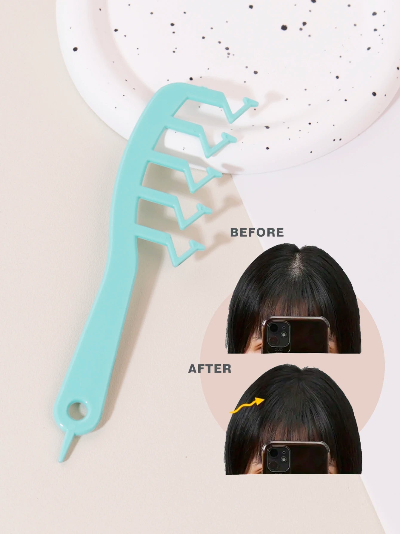 1PCS hair styling, fluffy root comb, V-shaped hair comb, curly hair line comb, hair slit covering brush hair