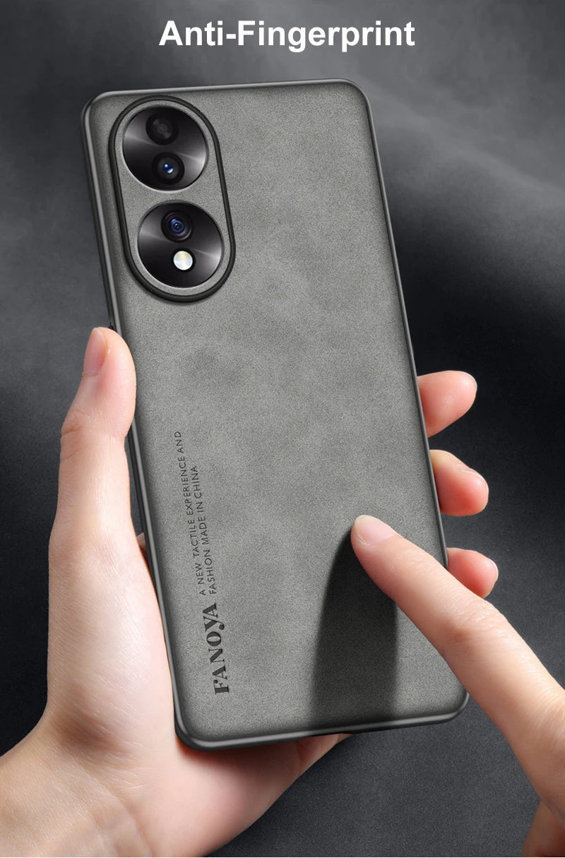 Luxury PU Leather Case For Honor 90 70 50 Back Cover Matte Full Protection TPU Silicone Phone Case For Honor50 Honor70 Honor90