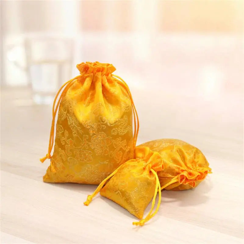 Chinese Style Embroidery 7x9 10x13 13x18cm Adjustable Jewelry Packing Fabric Bag Drawstring Wedding Storage Pouches Organizer