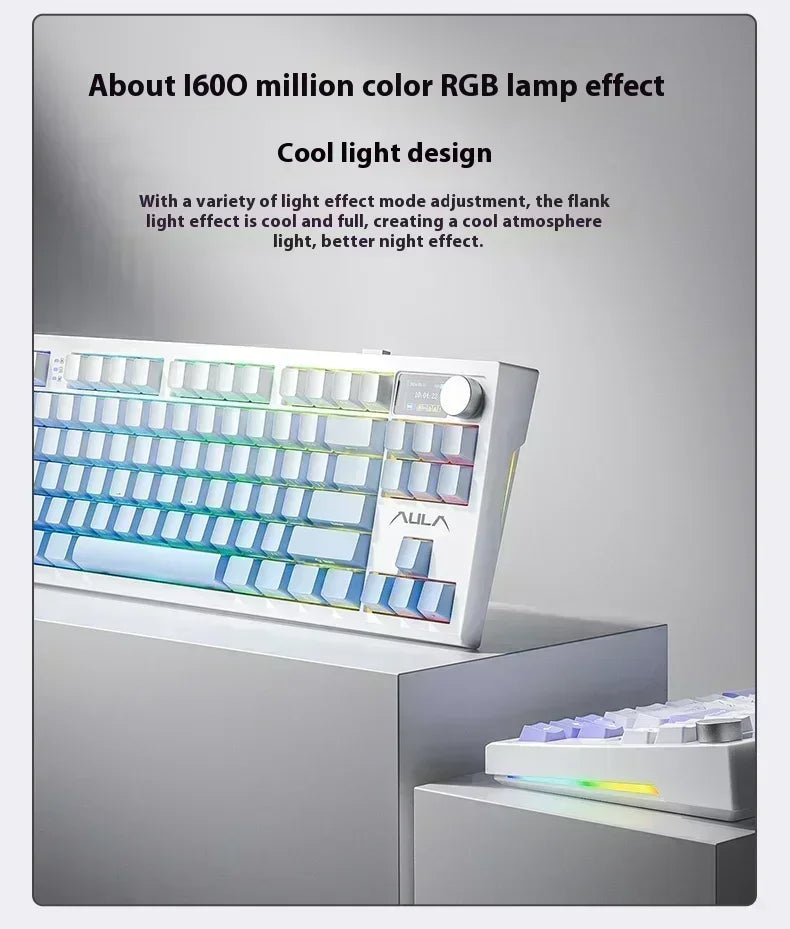AULA S87Pro Gaming Mechanical Keyboard Wireless Bluetooth Keyboard Tri-mode RGB Hot Swappable Customized Games Accessories