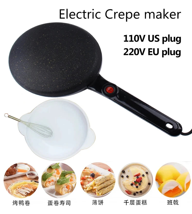 110V 220V Household Non-stick Pancake Machine Electric Crepe Baking Pan Instant Heating Spring roll Pastry Frying Grilling Plate