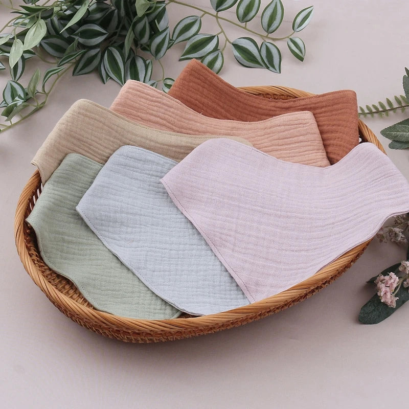 Soft Cotton Triangle Scarf Solid Color Snap Button Bib Baby Feeding Drool Saliva Towel Bandana Burp Cloth Baby Stuff