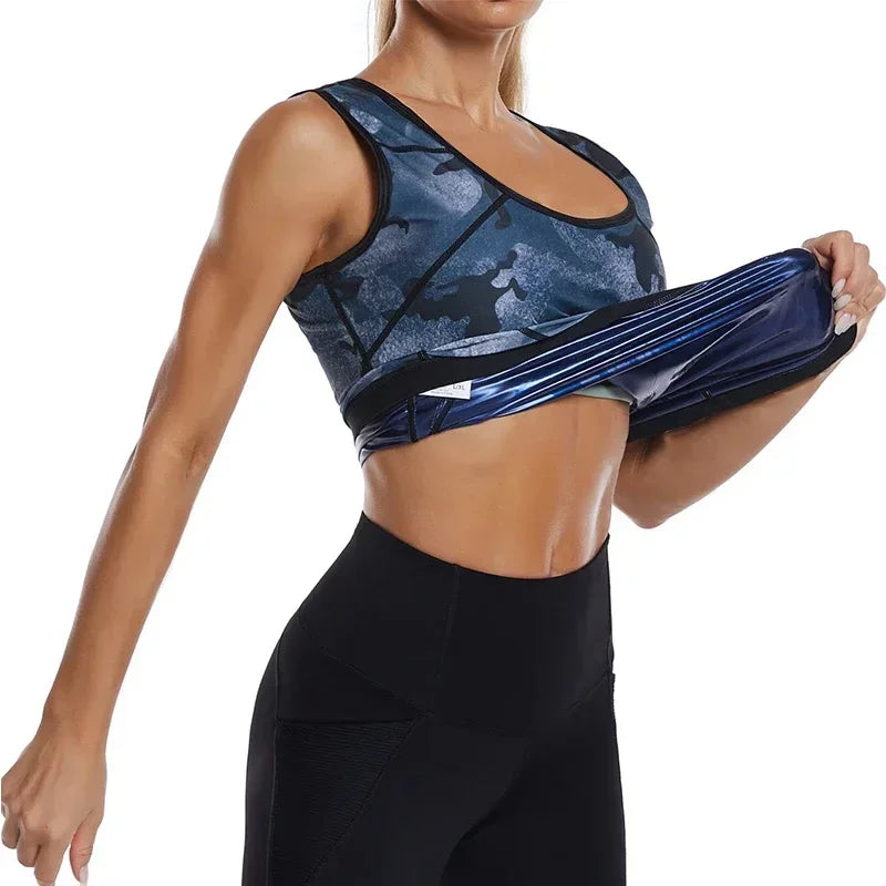 Women Camouflage Sauna Sweat Vest Body Shaper Slimming Fat Burner Tank Tops Weight Loss Workout Shapewear Gym Fitness Shirt