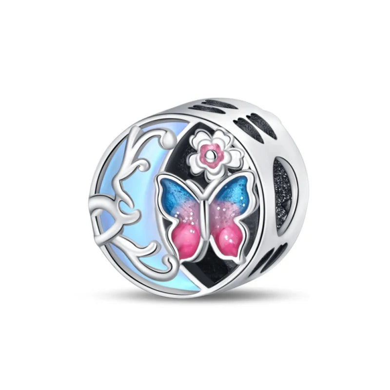 925 Sterling Silver Princess Powder Series Exquisite Daily Bow Sweet Charms Beads Fit Pan Original Bracelets DIY Jewelry