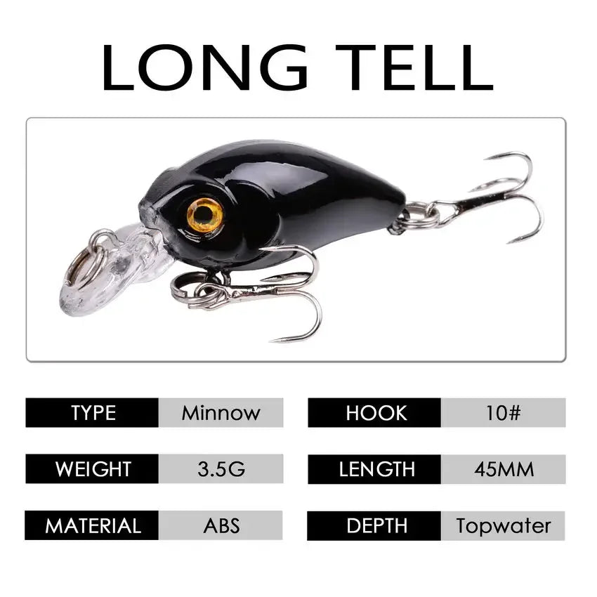 9 Pcs, Fishing Lure Set Minnow Baits Kit Wobbler Crankbaits with Hooks Hard Popper Lures for Saltwater Freshwater Trout Bass