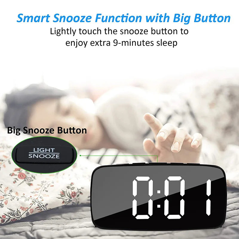 Super Loud Vibrating Alarm Clock with Bed Shaker Multifunctional Dual USB for Heavy Sleeper Deaf Hard of Hearing Snooze