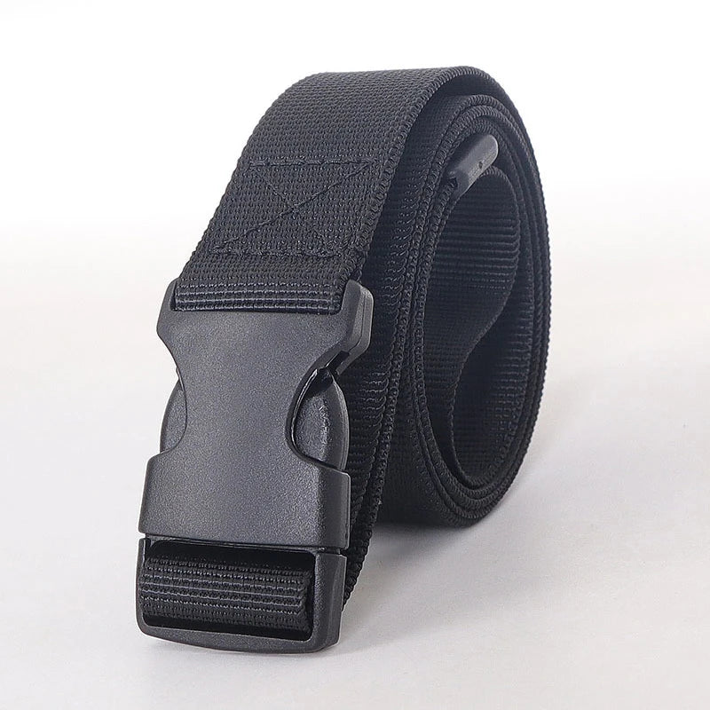 125cm 2.5 Wide Buckle Nylon Braid Men Belt Adjustable Man Outdoor Travel Waist With Plastic Buckle For Pants For Women's Outdoor