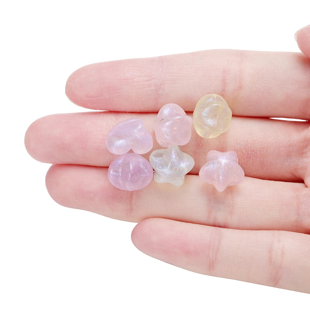 30Pcs/Lot Acrylic Transparent Five-pointed Star Spacer Loose Beads for DIY Necklace Bracelet Earring Jewelry Accessories