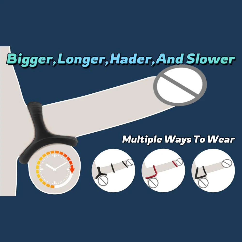 Silicone Cock Penis Rings with Enlargers Erection Enhancing Ultra Soft Long Lasting Stronger Adult Sex Toys for Men or Couples