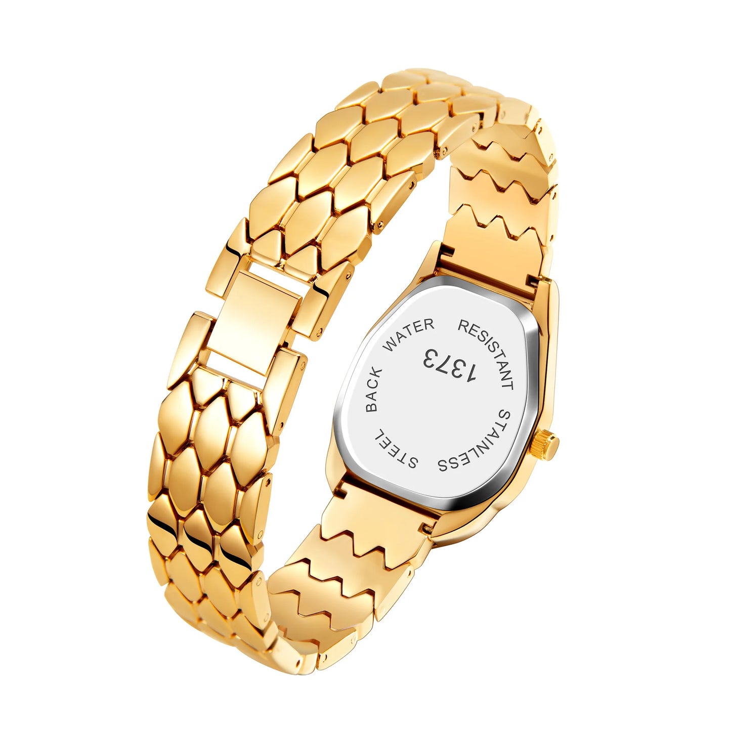 YaLaLuSi 1pc Women's Quartz Watch, Rhinestone, IP Gold Plated, Life Waterproof, Comes with Gift Box and Watch Remover