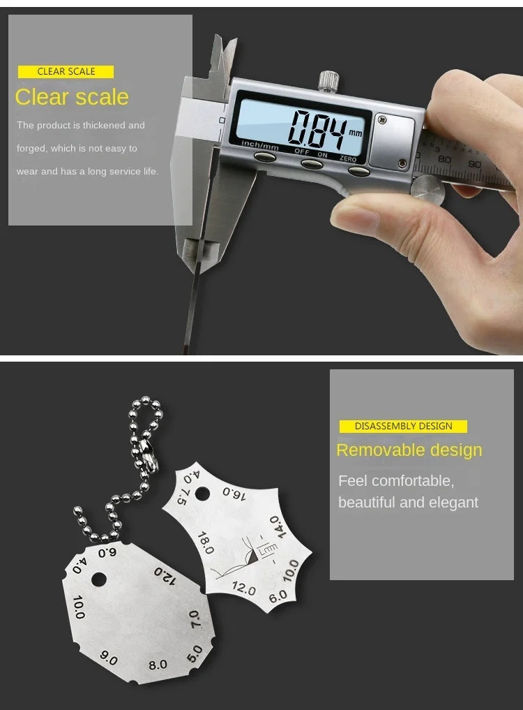 Welding Joint Two-piece Gauge Fillet Weld Tee Joint Welding Throat Depth Leg Length Gauge Ruler Welder Inspection Tool