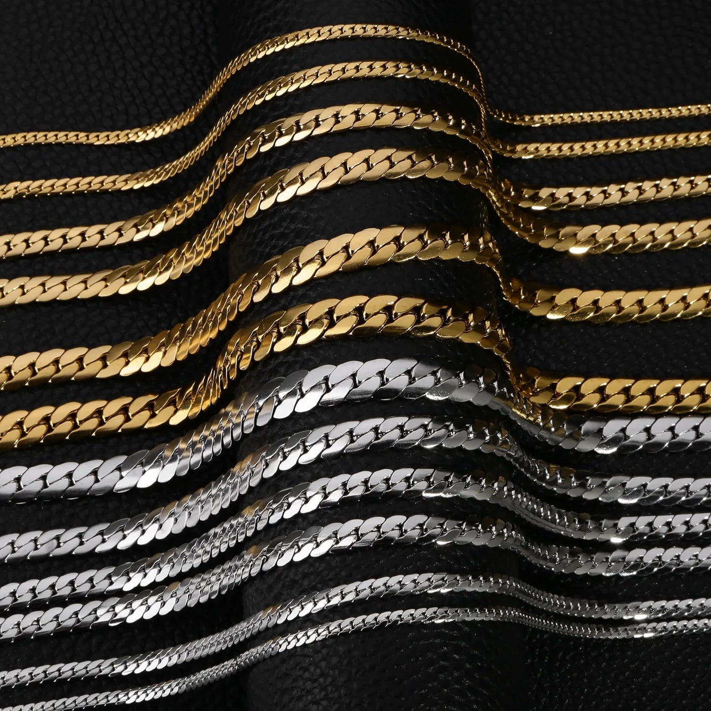 3-8MM Width Stainless Steel Chain Necklace For Men Women Gold Color High Quality Waterproof Choker Hip Hop Jewelry Gift