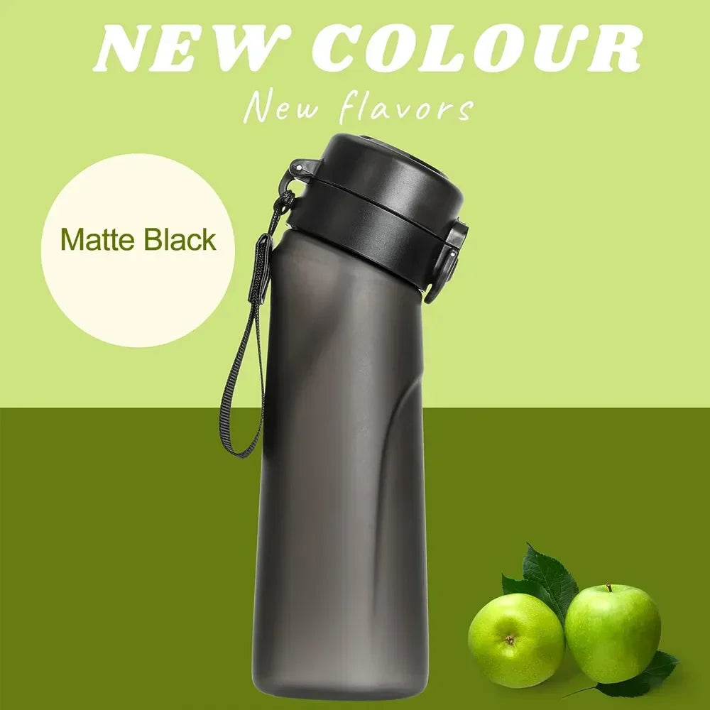Flavored Water Bottle 650ml Sports Alr Up Drinking Bottle 7 Fruit Fragrance Pods Water Cup for Outdoor Camping Fitness Fashion