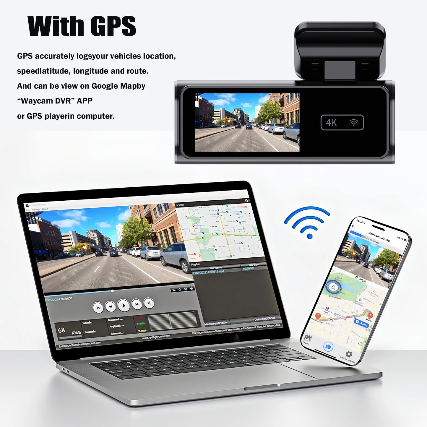 Aprilboy 4K WIFI Dash Cam Mini CAR DVR Front and Rear Dual Lens With 1080P Black Box Room Night Vision Camera Parking Monitor
