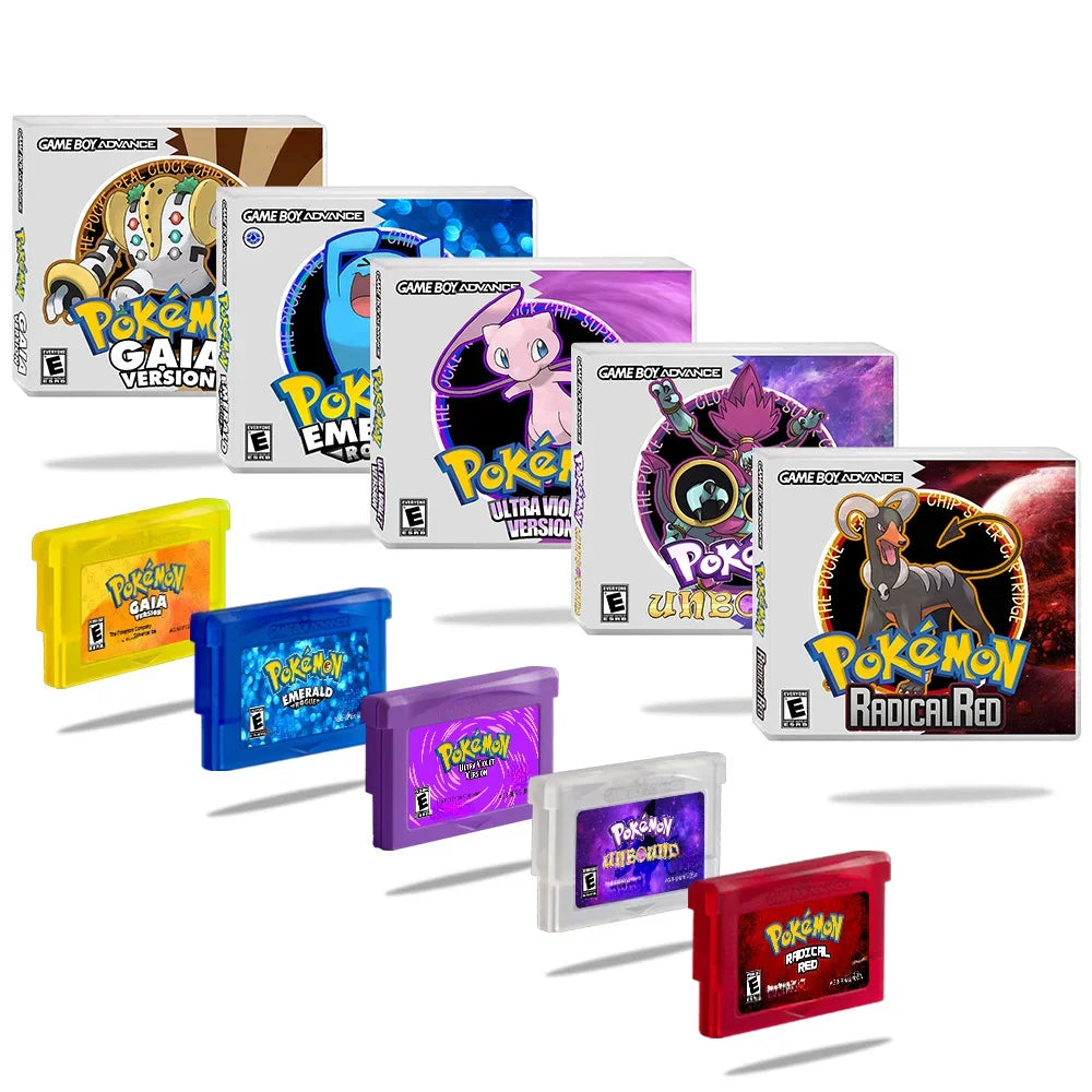 GBA RTC Pokemon  Real Clock  New Version 2.0 Game Card  Featured Popular English Games