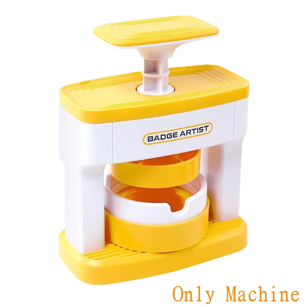 Kid Gift Badge Button Maker Machine Set, DIY Pin Button Press Badges Maker Machine with 48Pcs Button Parts+Picture+Circle Cutter